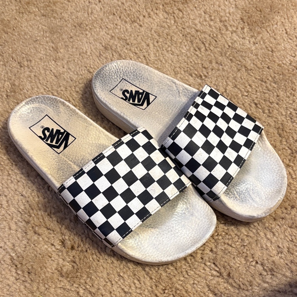 Vans Black and White Checkered Sandals